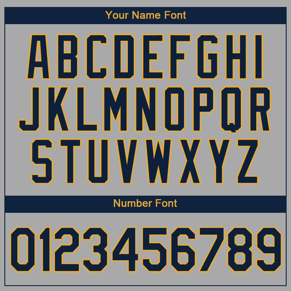 Custom Gray Navy-Old Gold Authentic Baseball Jersey - Sky-Custom