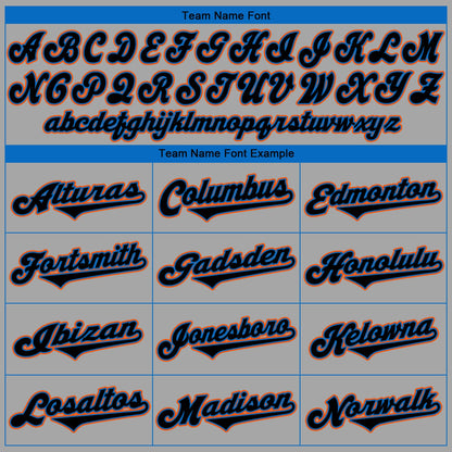 Custom Gray Black-Light Blue Authentic Baseball Jersey - Sky-Custom