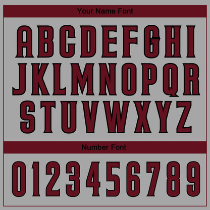 Custom Gray Black-Crimson Authentic Baseball Jersey - Sky-Custom