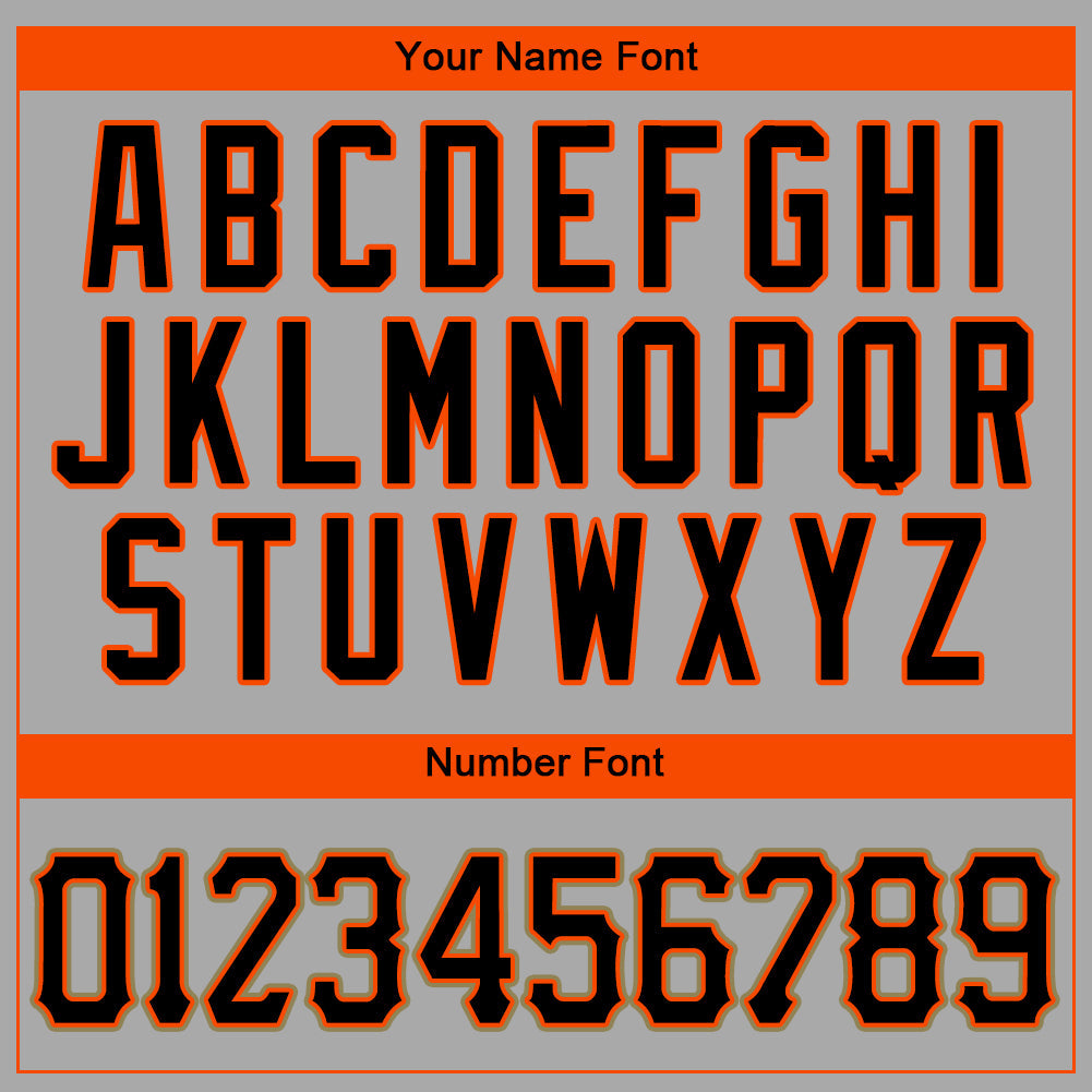 Custom Gray Black-Orange Authentic Baseball Jersey - Sky-Custom