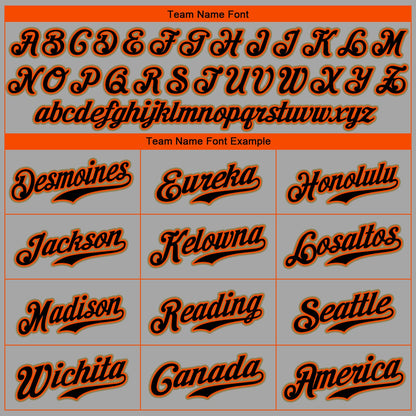 Custom Gray Black-Orange Authentic Baseball Jersey - Sky-Custom