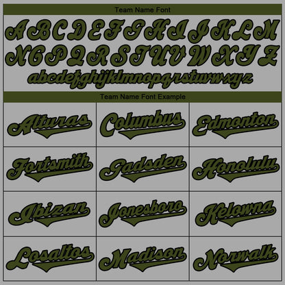 Custom Gray Olive-Black Authentic Memorial Day Baseball Jersey - Sky-Custom
