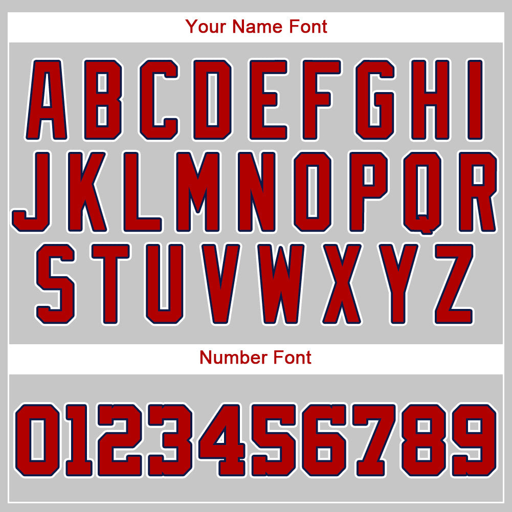 Custom Gray Red-Navy Authentic Baseball Jersey - Sky-Custom