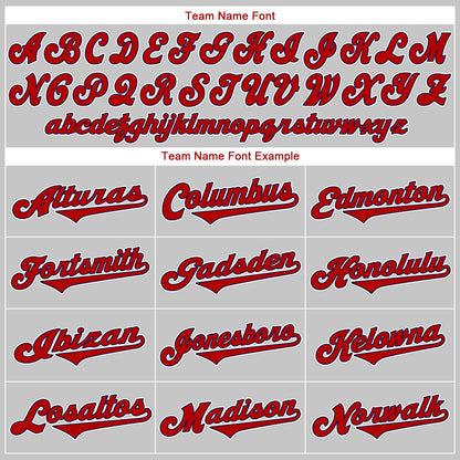 Custom Gray Red-Navy Authentic Baseball Jersey - Sky-Custom