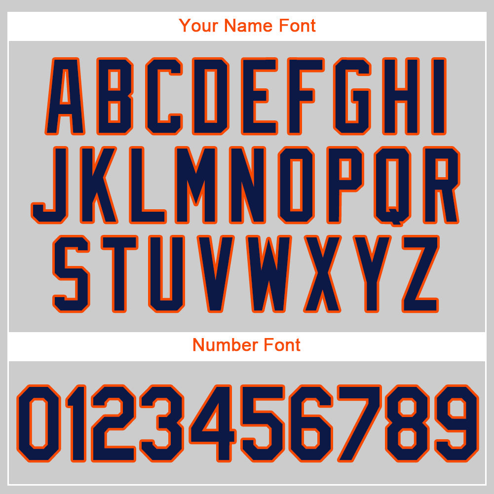 Custom Gray Navy-Orange Authentic Baseball Jersey - Sky-Custom