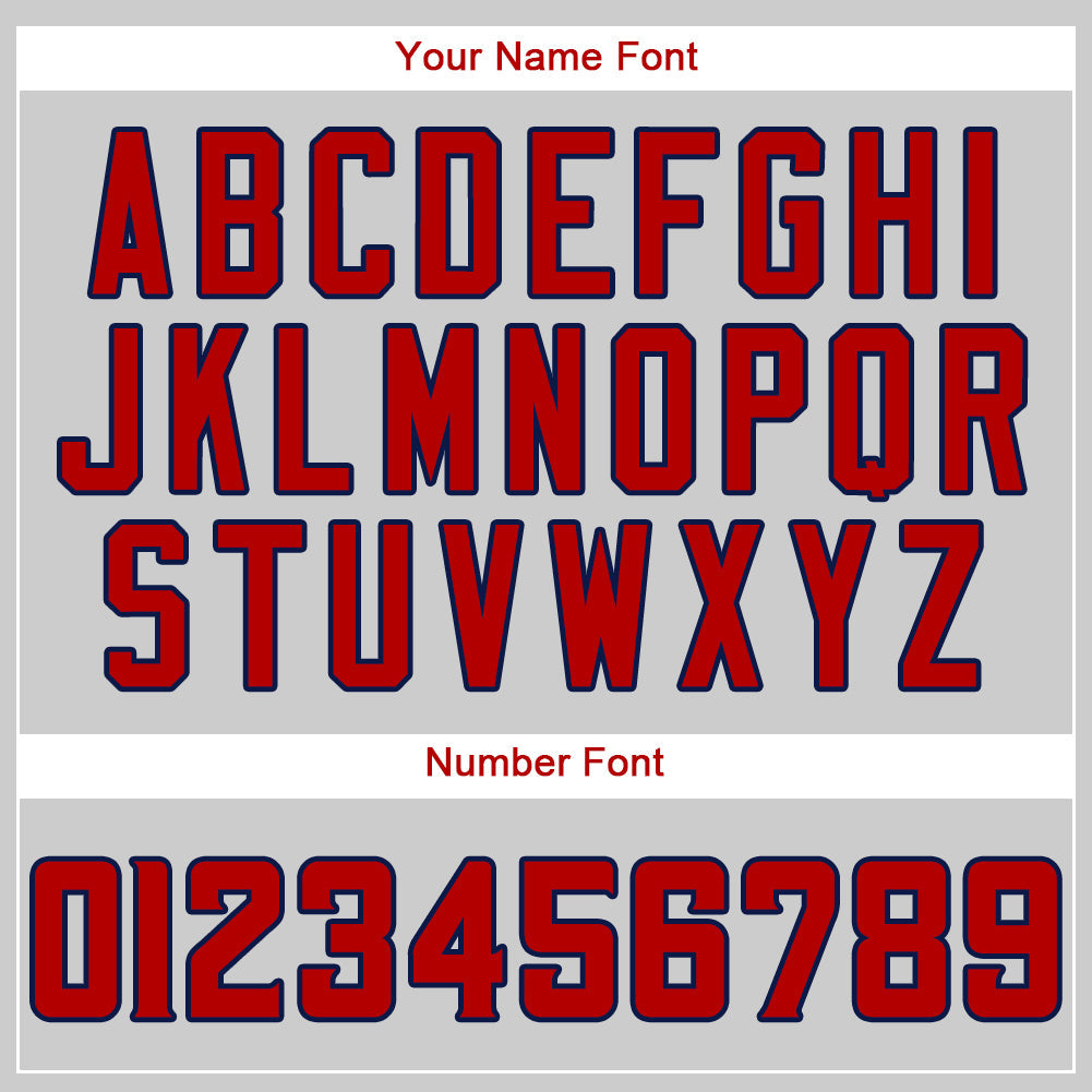 Custom Gray Red-Navy Authentic Baseball Jersey - Sky-Custom