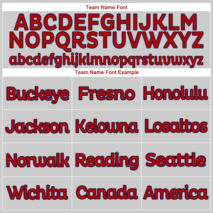 Custom Gray Red-Navy Authentic Baseball Jersey - Sky-Custom