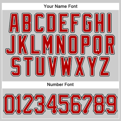 Custom Gray Red-Black Authentic Baseball Jersey - Sky-Custom