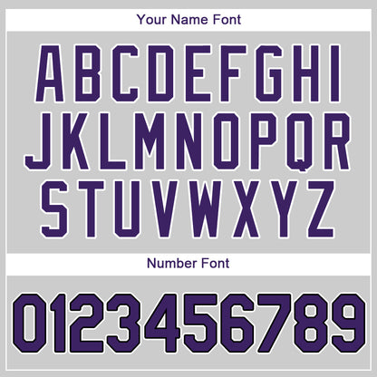Custom Gray Purple-Black Authentic Baseball Jersey - Sky-Custom