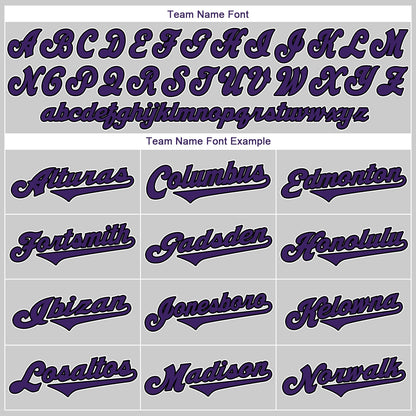 Custom Gray Purple-Black Authentic Baseball Jersey - Sky-Custom