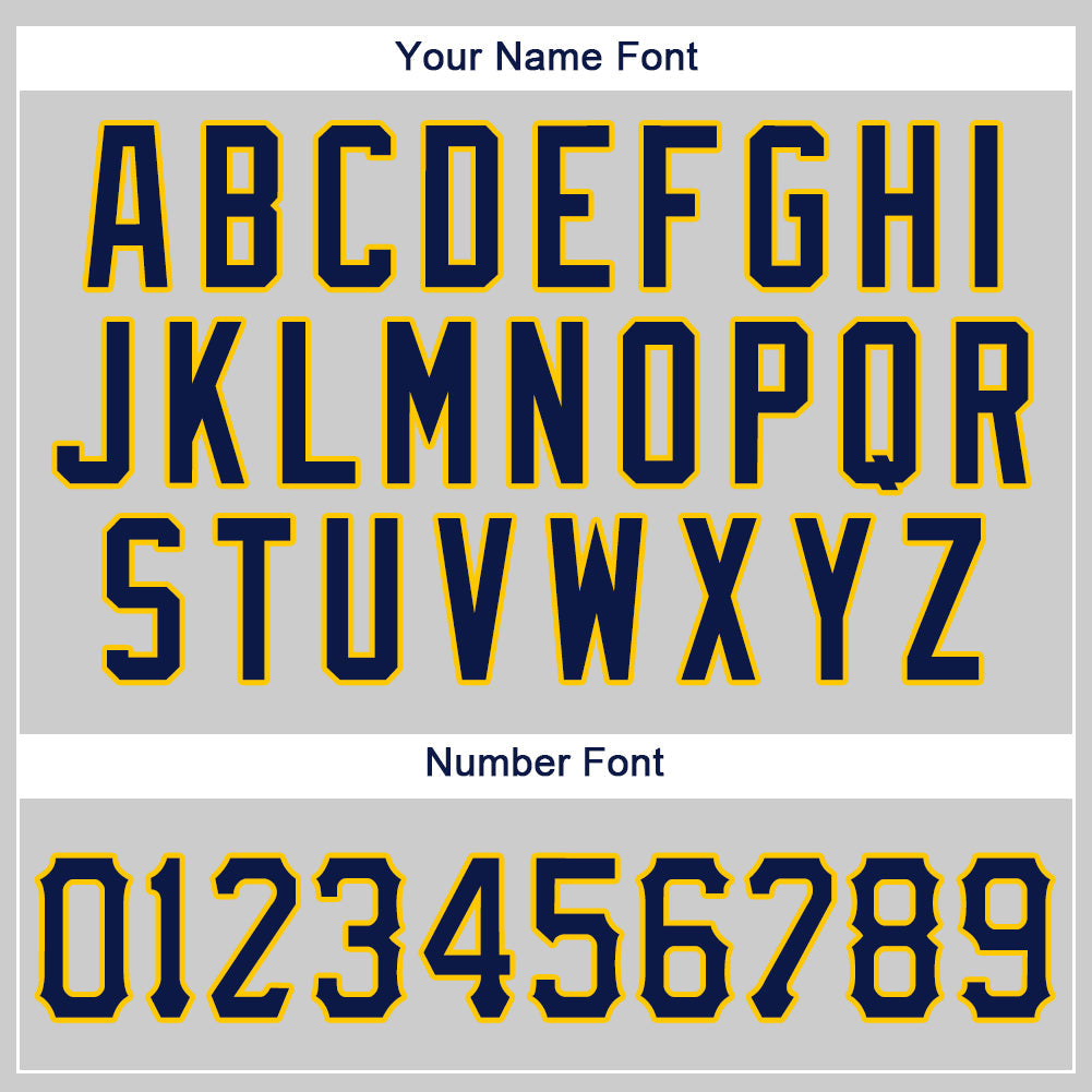 Custom Gray Navy-Gold Authentic Baseball Jersey - Sky-Custom