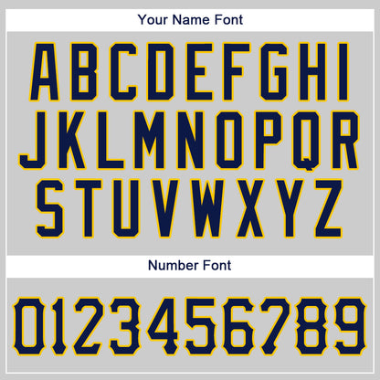 Custom Gray Navy-Gold Authentic Baseball Jersey - Sky-Custom