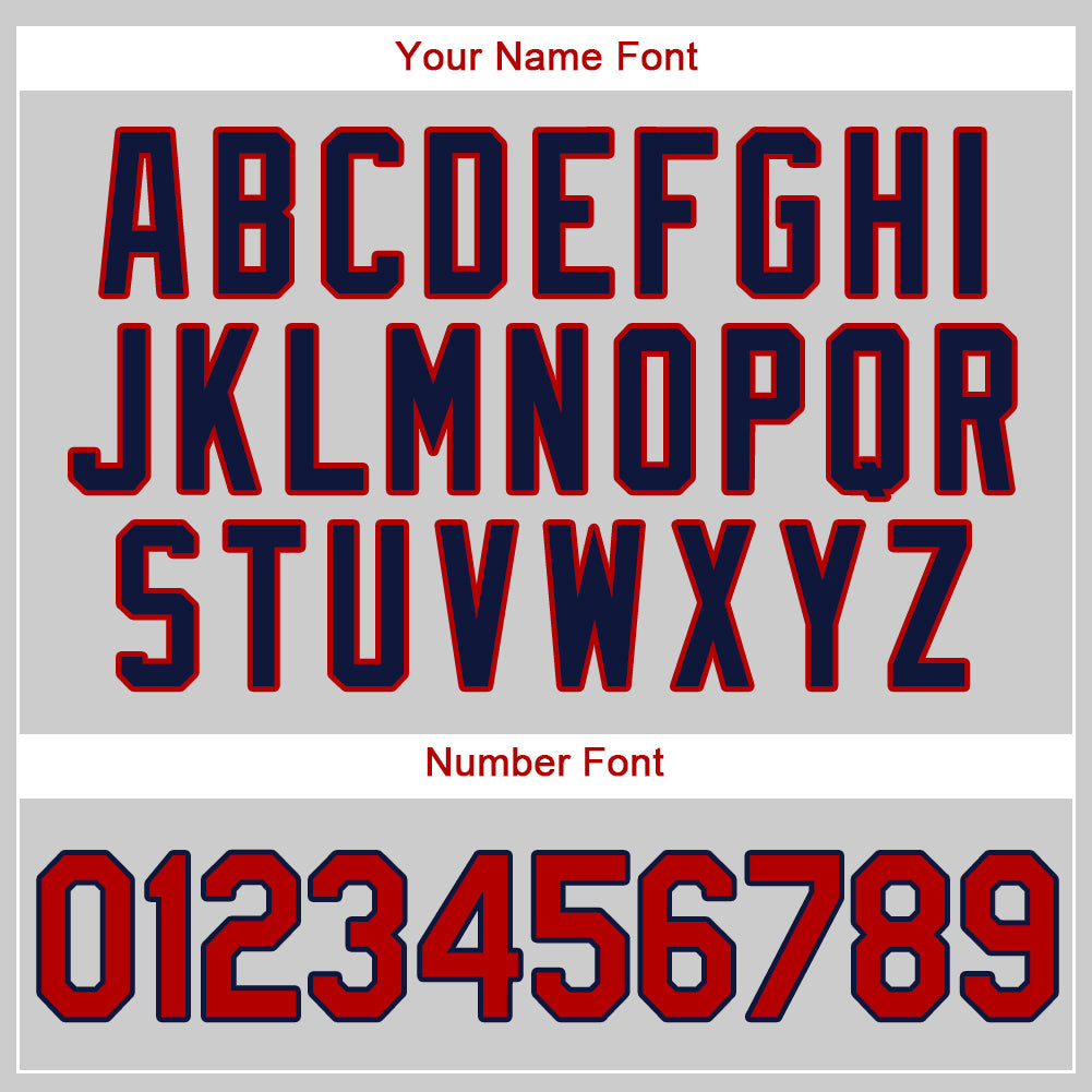 Custom Gray Red-Navy Authentic Baseball Jersey - Sky-Custom