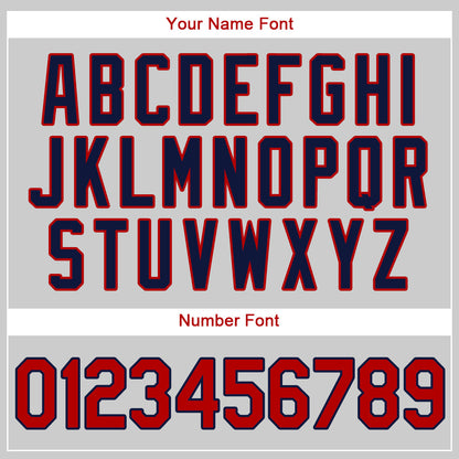 Custom Gray Red-Navy Authentic Baseball Jersey - Sky-Custom