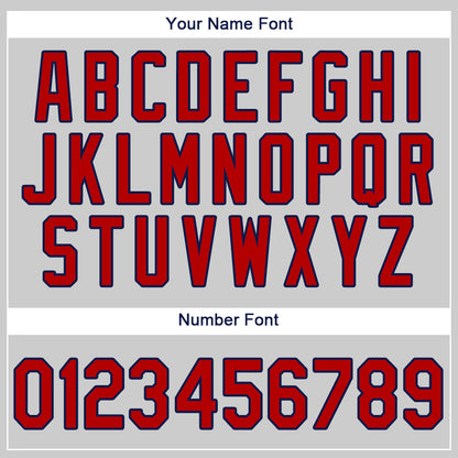Custom Gray Red-Navy Authentic Baseball Jersey - Sky-Custom