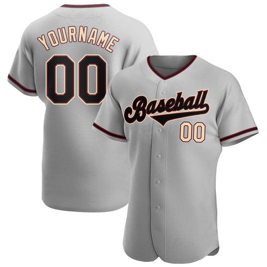 Custom Gray Black-City Cream Authentic Baseball Jersey - Sky-Custom