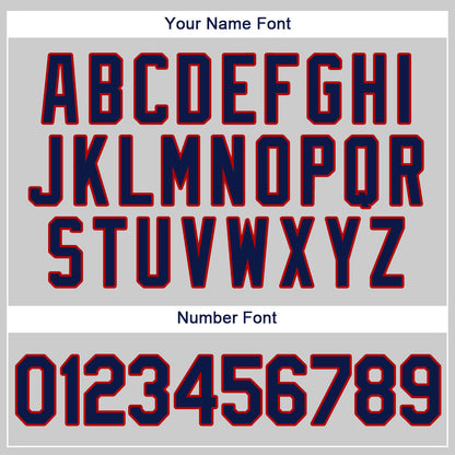 Custom Gray Navy-Red Authentic Baseball Jersey - Sky-Custom