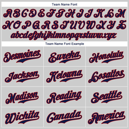 Custom Gray Navy-Red Authentic Baseball Jersey - Sky-Custom