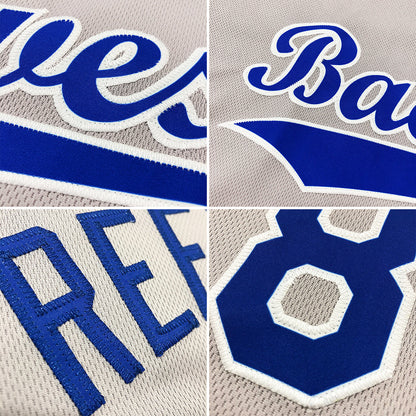 Custom Gray Navy-Red Authentic Baseball Jersey - Sky-Custom