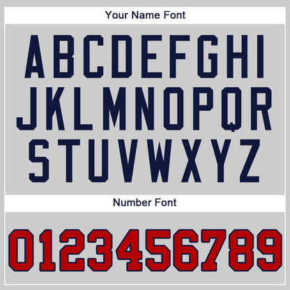 Custom Gray Red-Navy Authentic Baseball Jersey - Sky-Custom