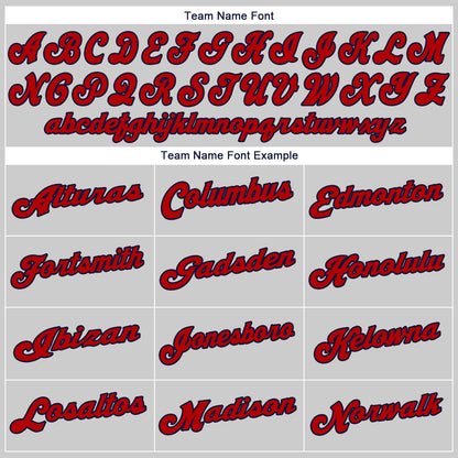 Custom Gray Red-Navy Authentic Baseball Jersey - Sky-Custom