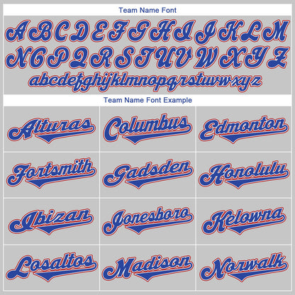 Custom Gray Royal-Red Authentic Baseball Jersey - Sky-Custom