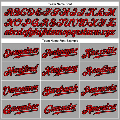 Custom Gray Red-Black Authentic Baseball Jersey - Sky-Custom