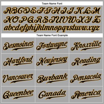 Custom Gray Black-Gold Authentic Baseball Jersey - Sky-Custom