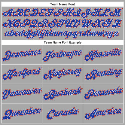 Custom Gray Royal-Red Authentic Baseball Jersey - Sky-Custom