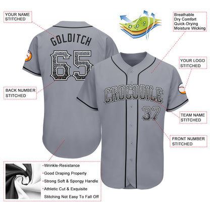 Custom Gray Black-White Authentic Drift Fashion Baseball Jersey - Sky-Custom