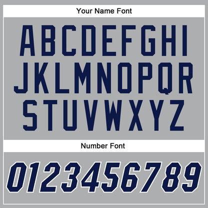 Custom Gray Navy-White Authentic Baseball Jersey - Sky-Custom