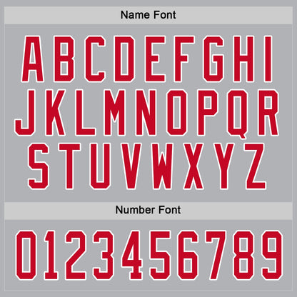 Custom Gray Red-White Hockey Jersey - Sky-Custom