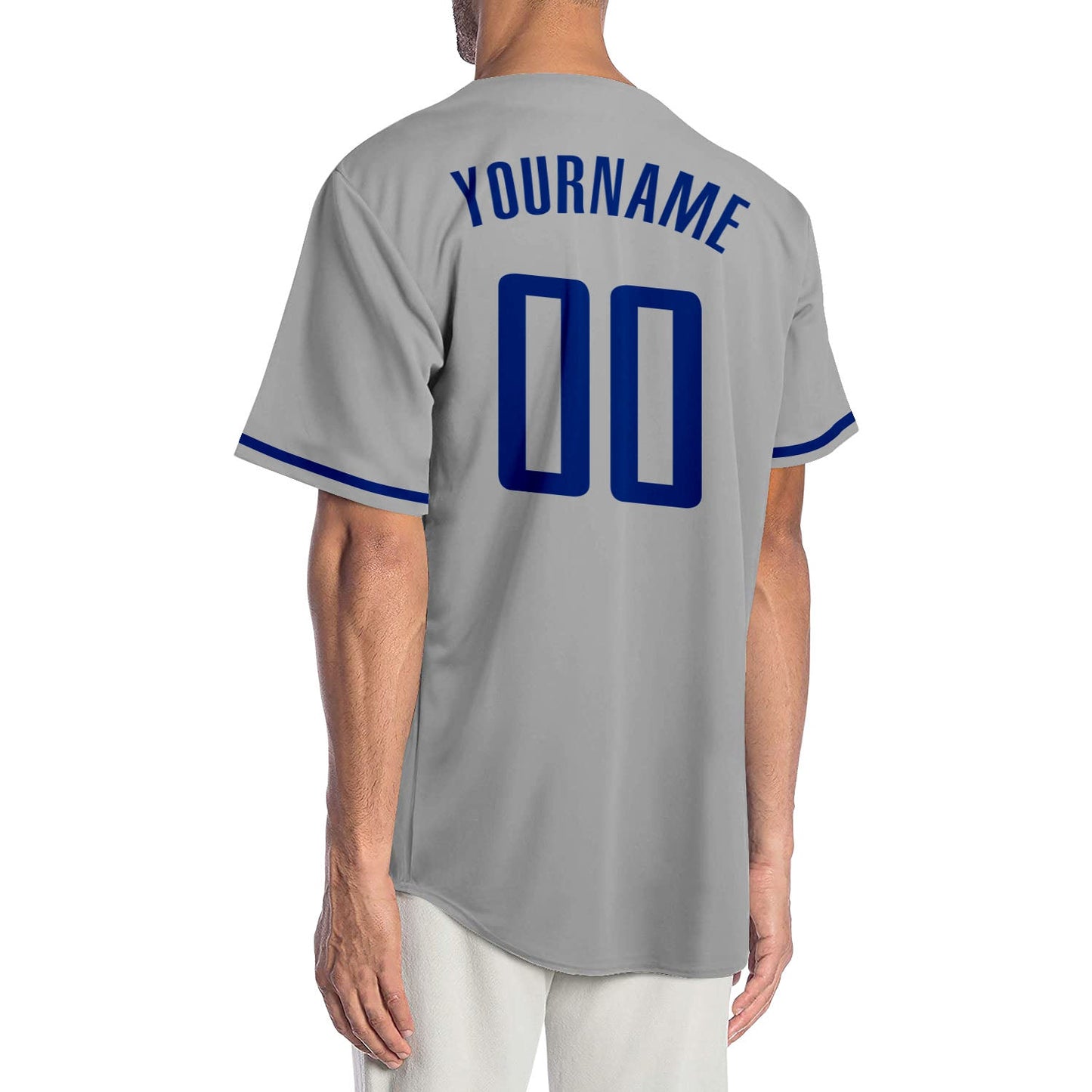 Custom Gray Royal-Red Authentic Baseball Jersey - Sky-Custom