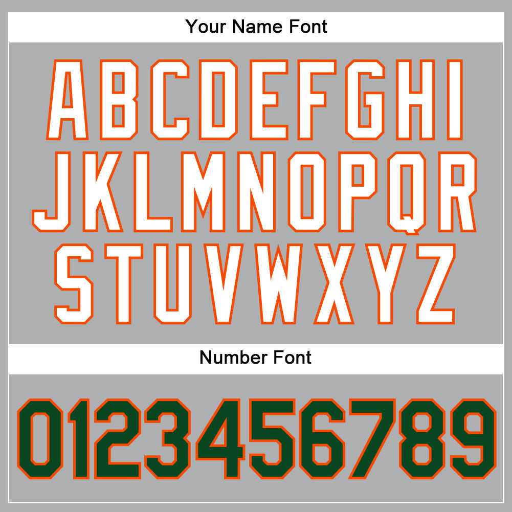 Custom Gray Green-Orange Authentic Baseball Jersey - Sky-Custom