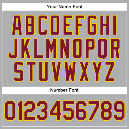 Custom Gray Crimson-Gold Authentic Baseball Jersey - Sky-Custom