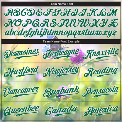Custom Gray Kelly Green-White 3D Pattern Design Flowers And Butterfly Authentic Baseball Jersey - Sky-Custom