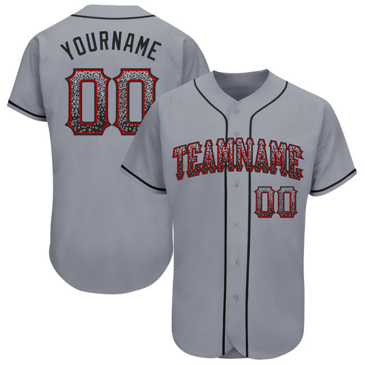 Custom Gray Black-Red Authentic Drift Fashion Baseball Jersey - Sky-Custom