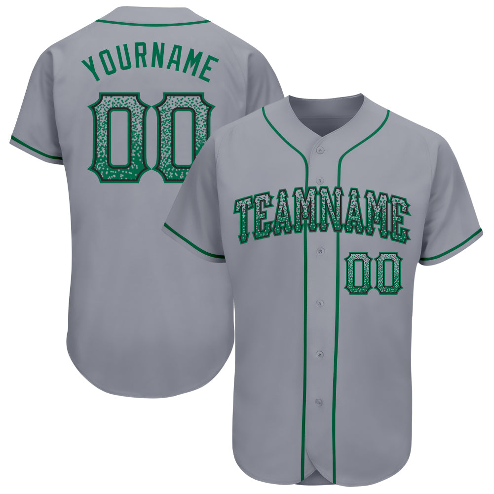 Custom Gray Kelly Green-Black Authentic Drift Fashion Baseball Jersey - Sky-Custom