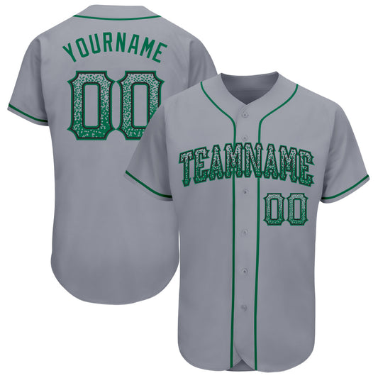 Custom Gray Kelly Green-Black Authentic Drift Fashion Baseball Jersey - Sky-Custom
