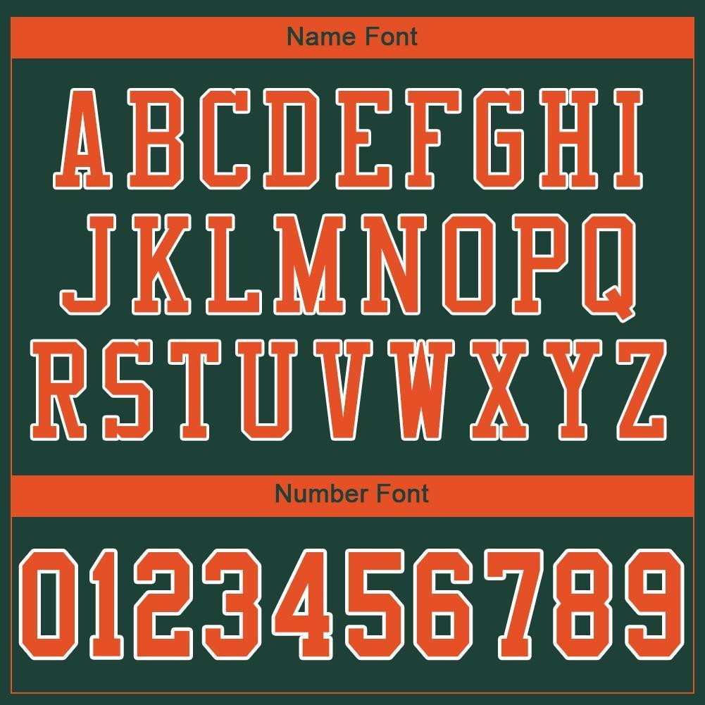 Custom Green Orange-White Mesh Authentic Football Jersey - Sky-Custom