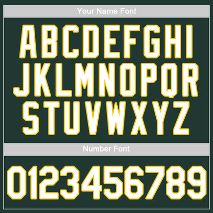 Custom Green White-Gold Authentic Baseball Jersey - Sky-Custom