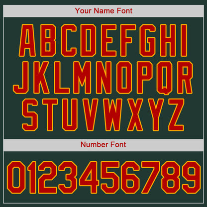 Custom Green Red-Gold Authentic Baseball Jersey - Sky-Custom