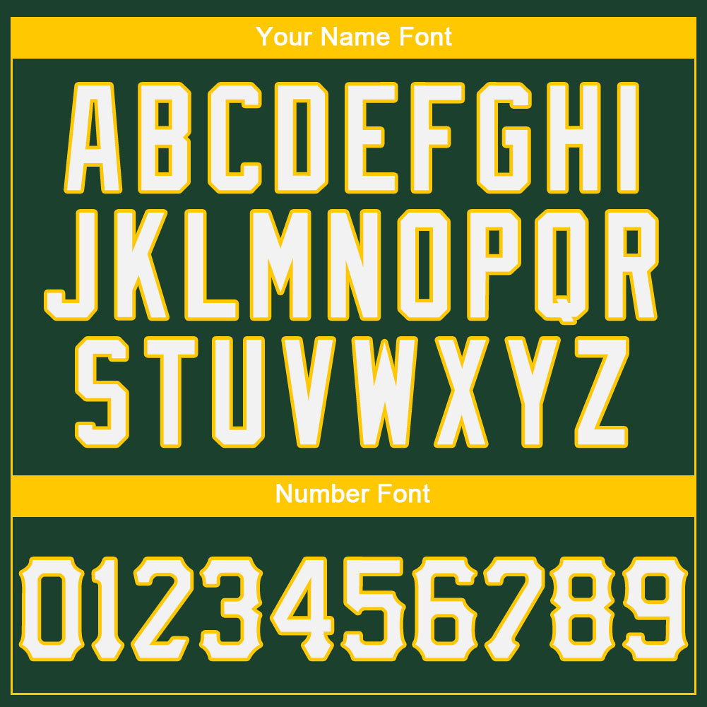 Custom Green White-Gold Authentic Baseball Jersey - Sky-Custom