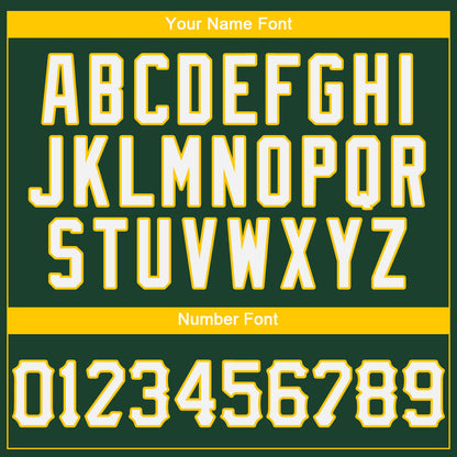 Custom Green White-Gold Authentic Baseball Jersey - Sky-Custom