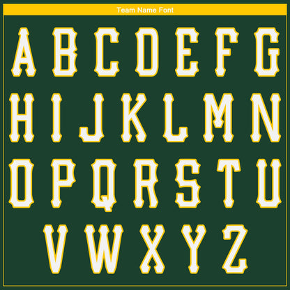 Custom Green White-Gold Authentic Baseball Jersey - Sky-Custom