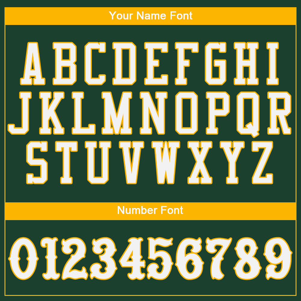 Custom Green White-Gold Authentic Baseball Jersey - Sky-Custom