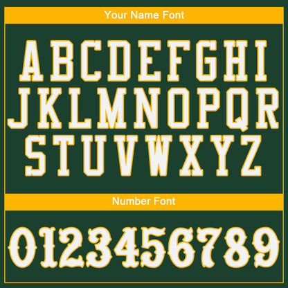 Custom Green White-Gold Authentic Baseball Jersey - Sky-Custom