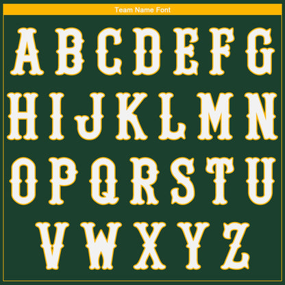 Custom Green White-Gold Authentic Baseball Jersey - Sky-Custom