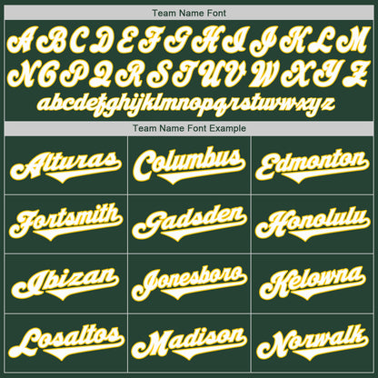 Custom Green White-Gold Authentic Baseball Jersey - Sky-Custom