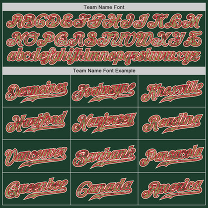 Custom Green Camo-Red Authentic Baseball Jersey - Sky-Custom